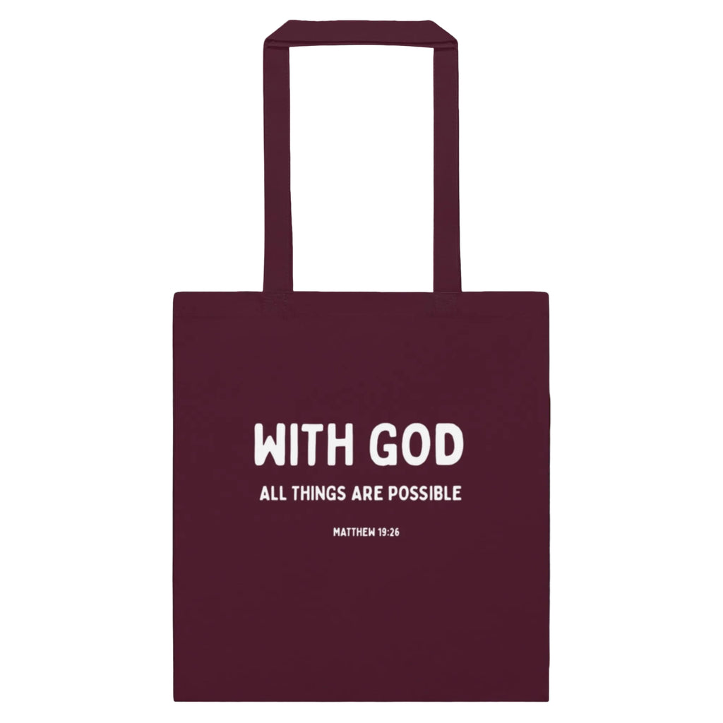 Cotton color tote bag- With God