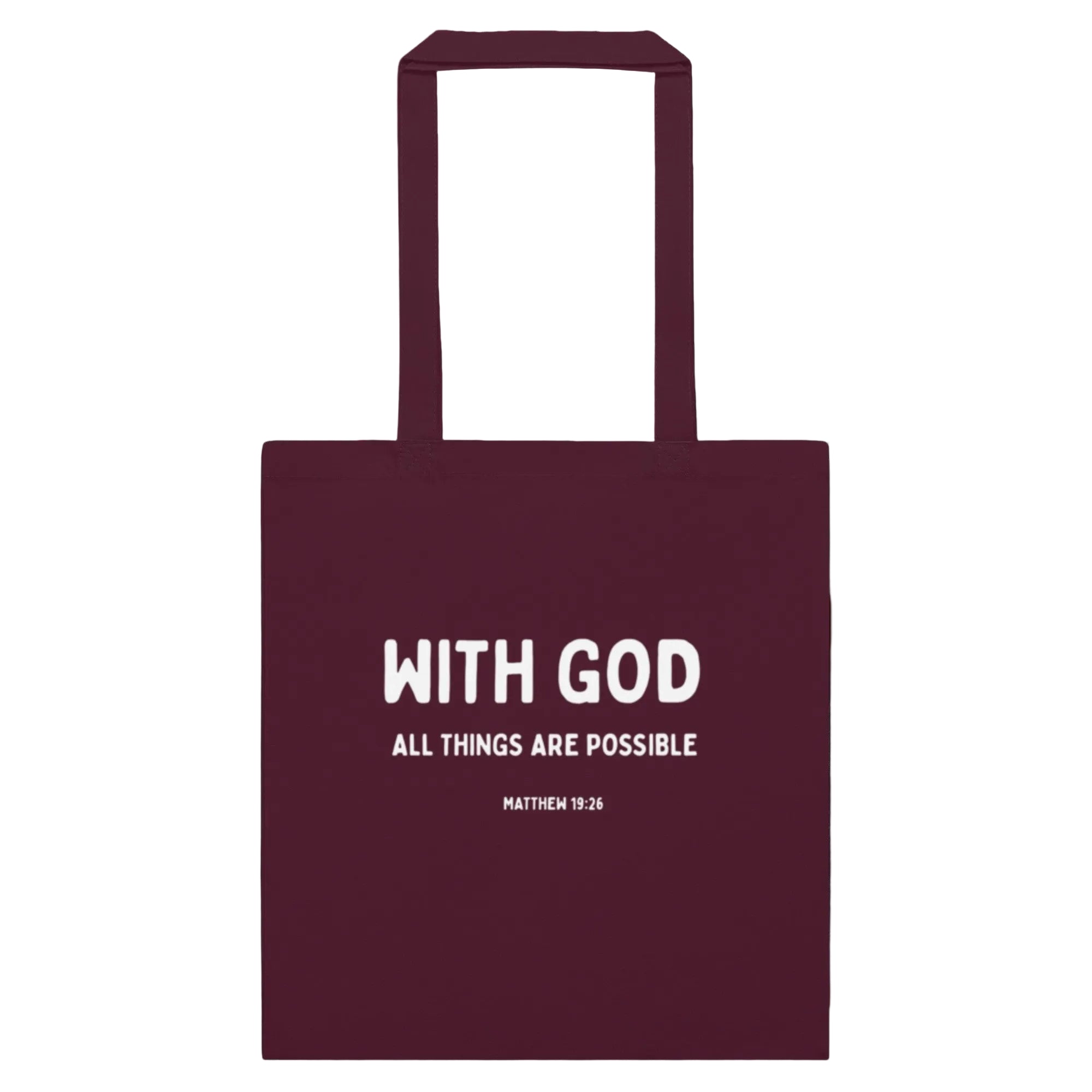 Cotton color tote bag- With God