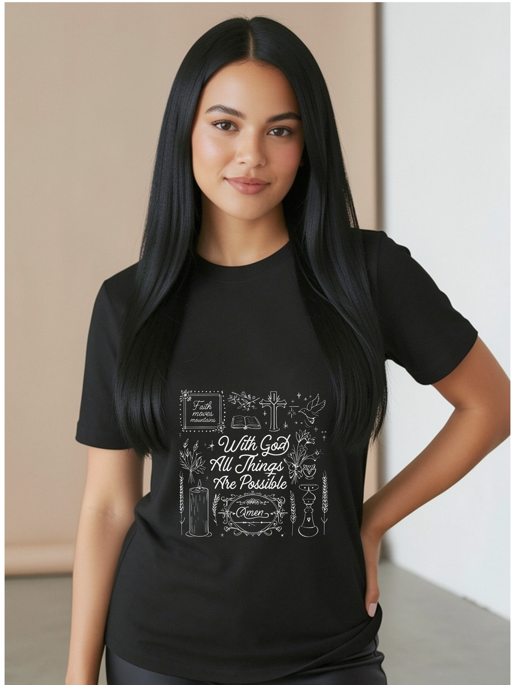 Women's Relaxed T-Shirt With God pattern