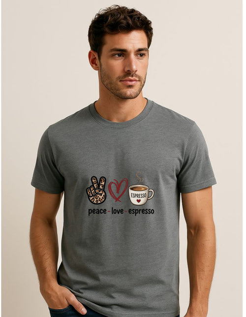 Unisex classic tee- peace, love, espresso